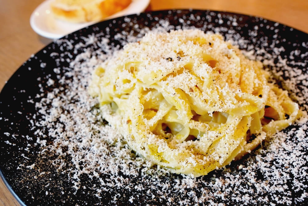 ケヤキカフェの具がないパスタ「カチョペペ」