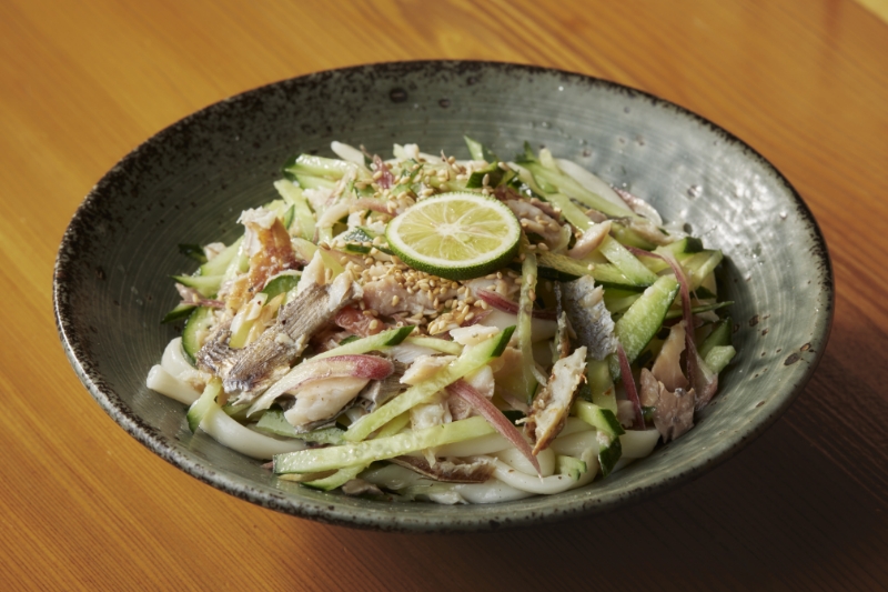 薬味たっぷり！鰺ときゅうりのさっぱりまぜうどん