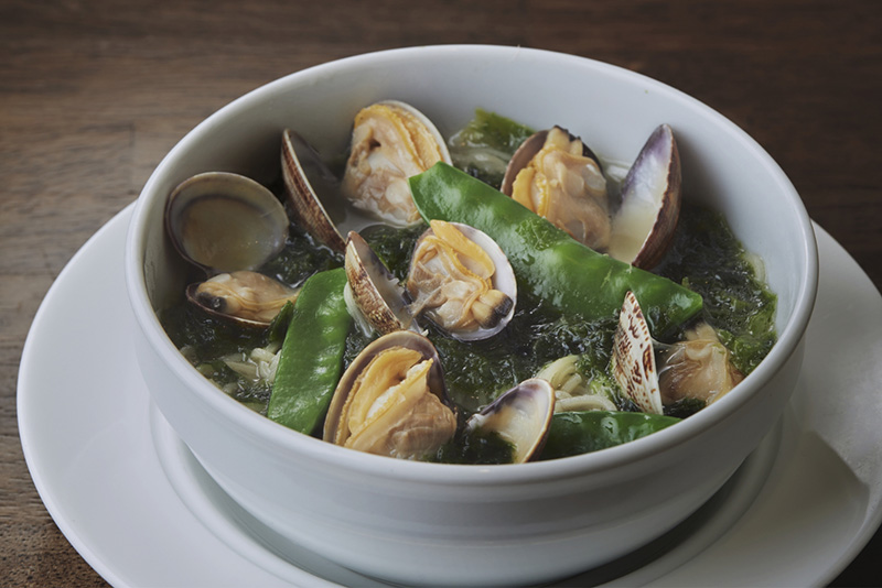 青海苔・アサリ汁そば