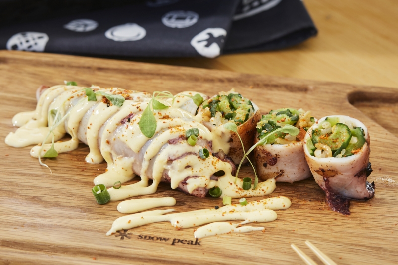 槍烏賊のそばめし胡瓜詰め焼き