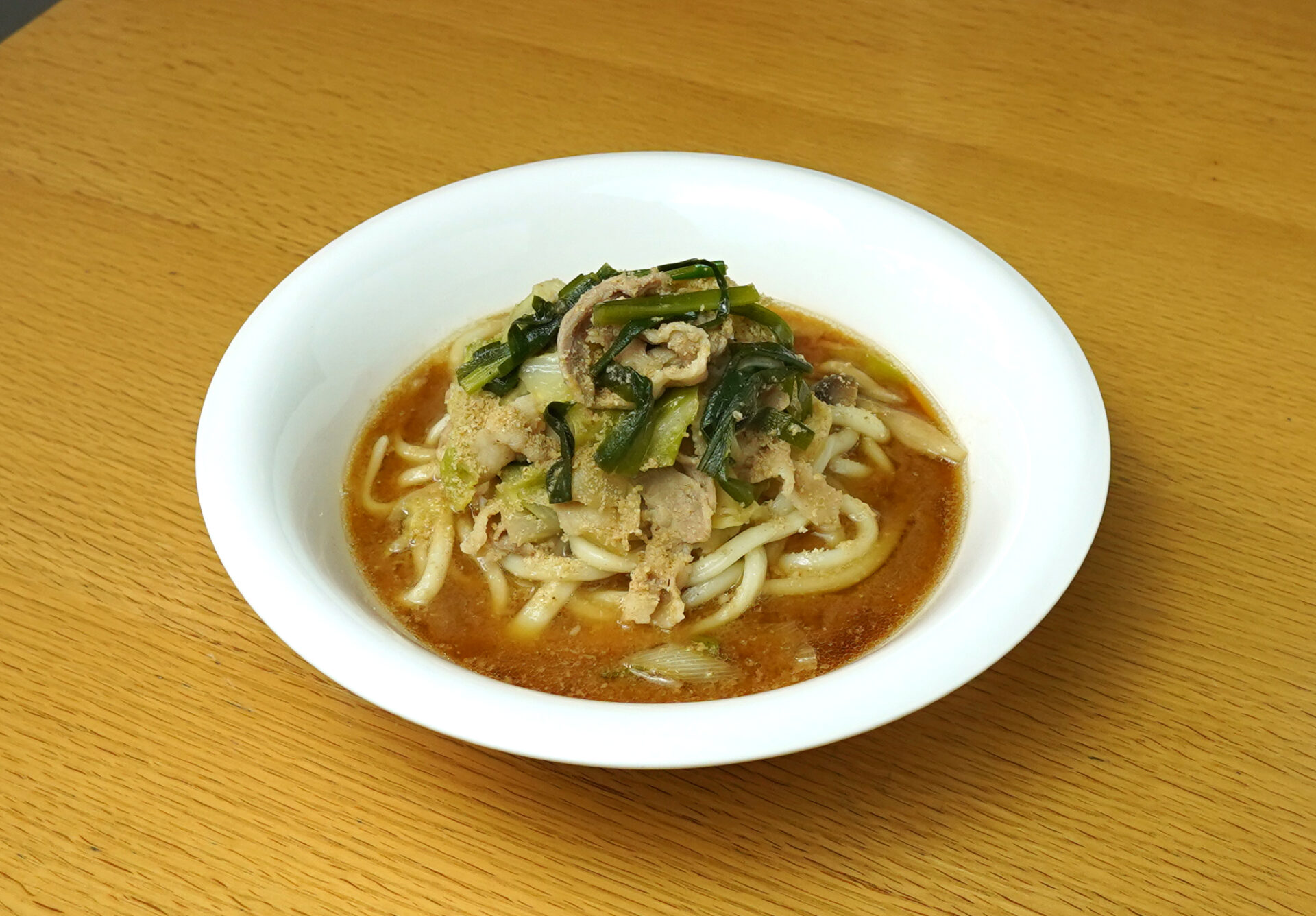 豚バラ味噌鍋うどん